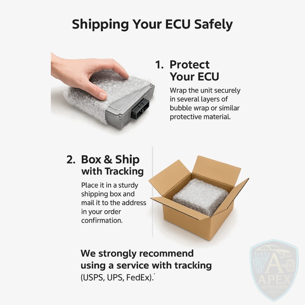 How to protect and ship your ECU safely with bubble wrap and a sturdy box.